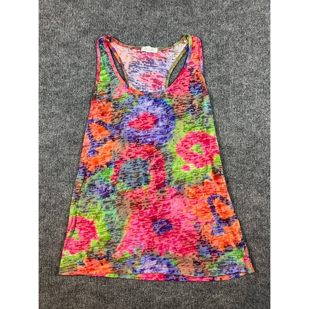 Women's Delia's Tank Top Vibrant Flowers L